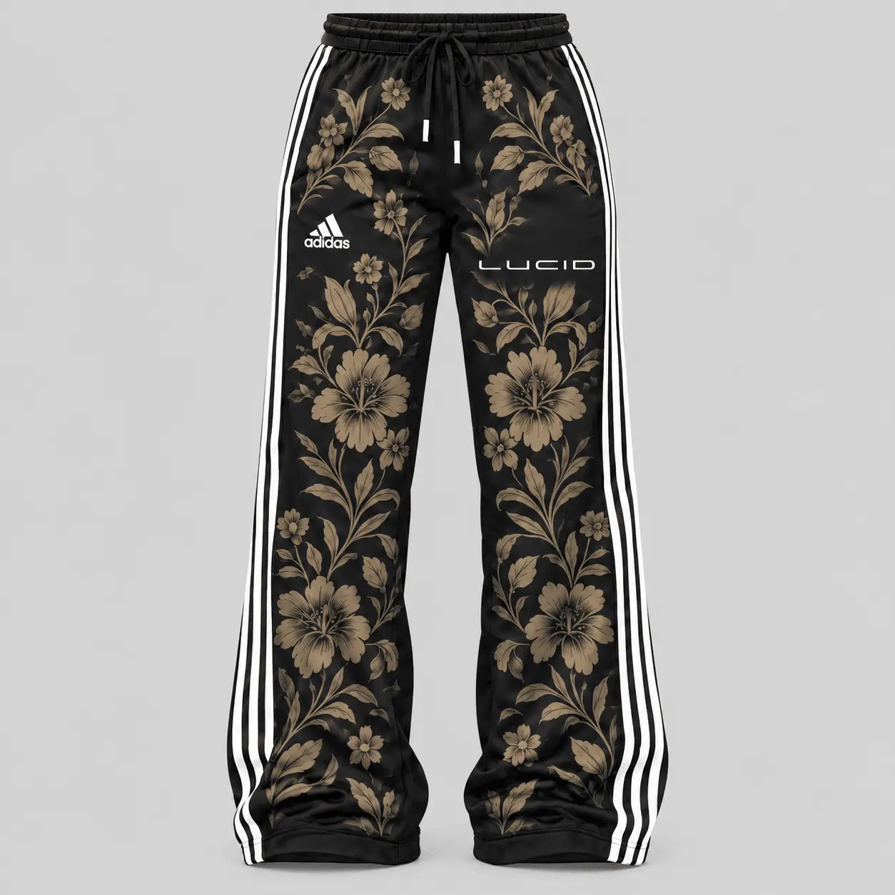Lucid | Floral Side-Stripe Quarter-Zip + Pants - Pants