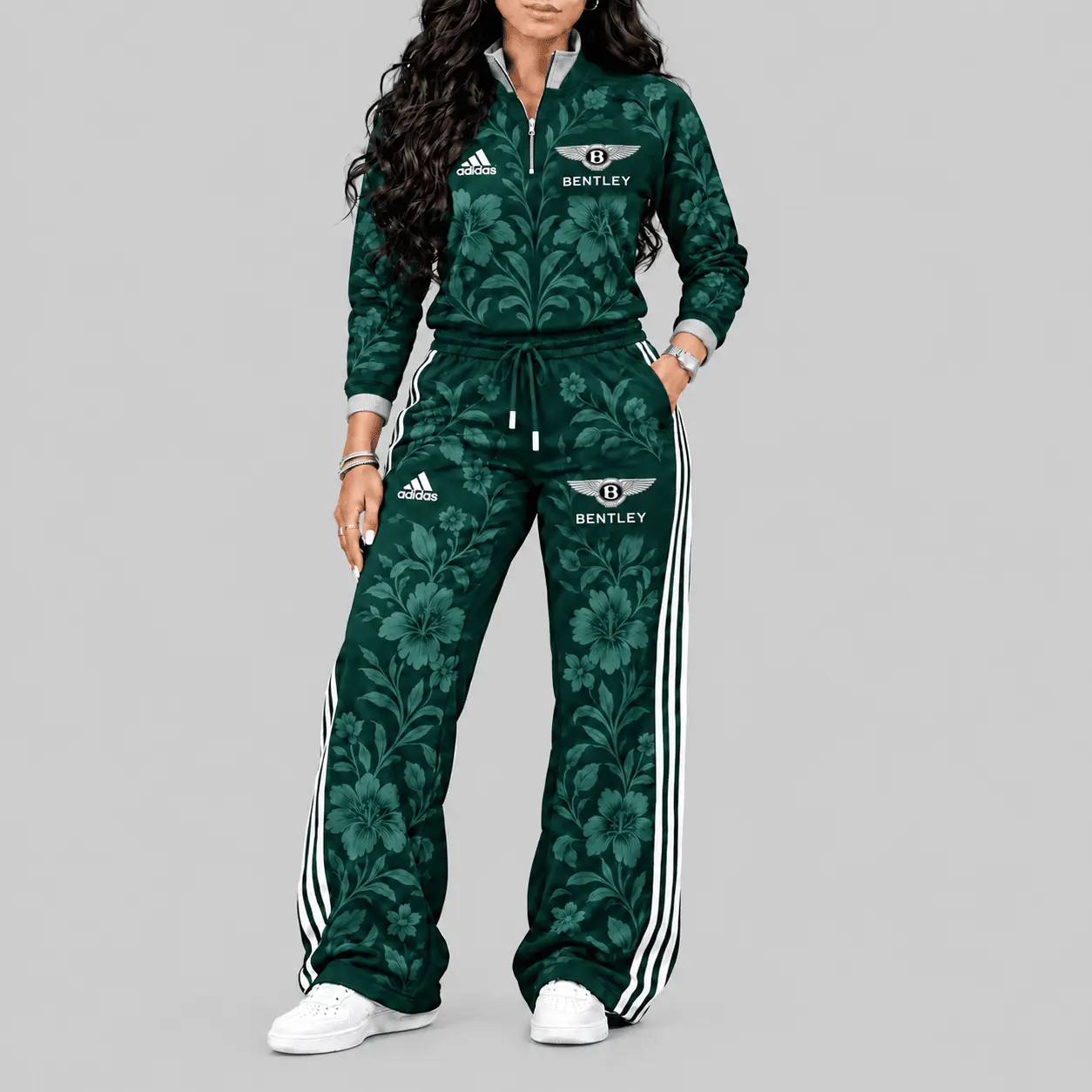Bentley | Floral Side-Stripe Quarter-Zip + Pants