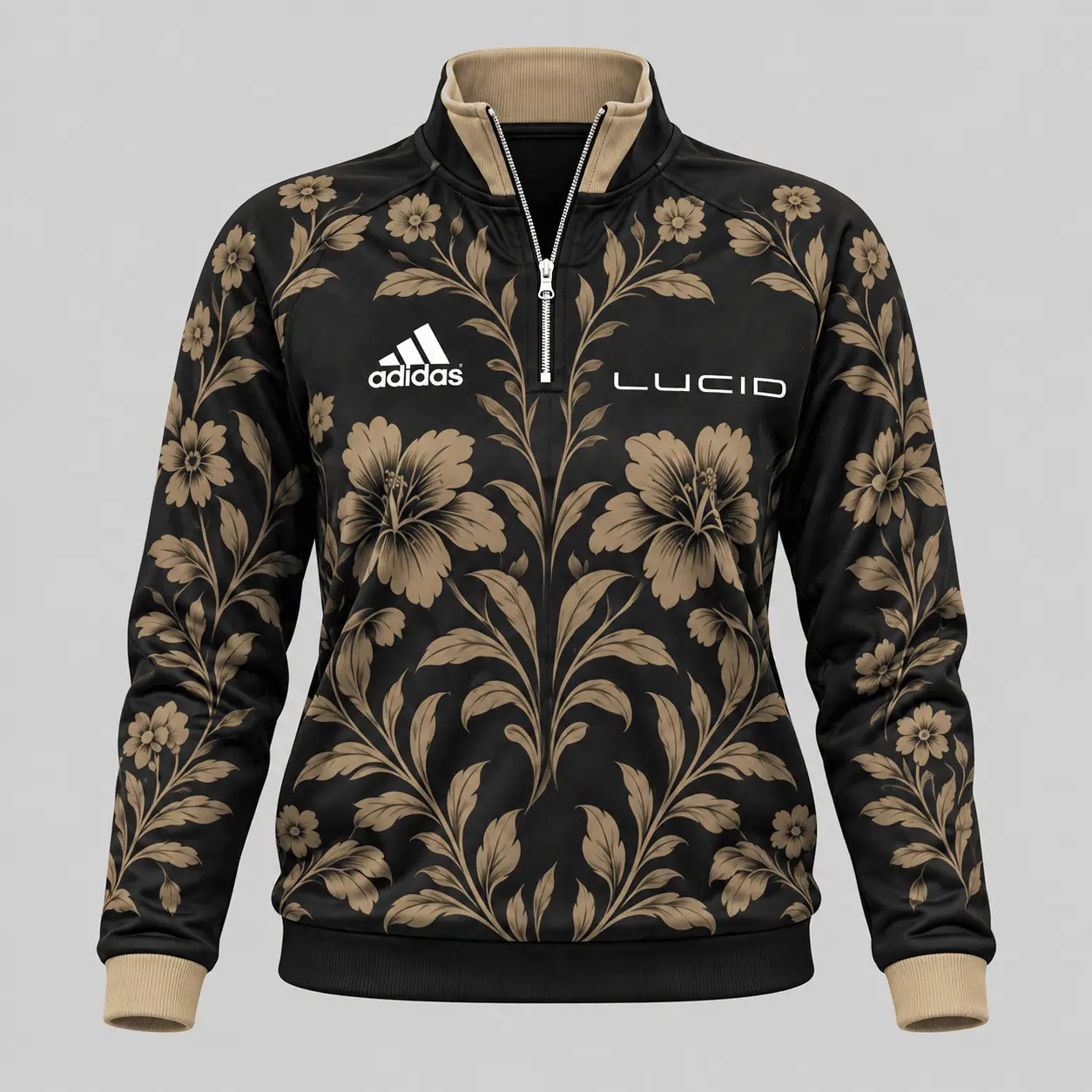 Lucid | Floral Side-Stripe Quarter-Zip + Pants - Quarter-Zip Pullover