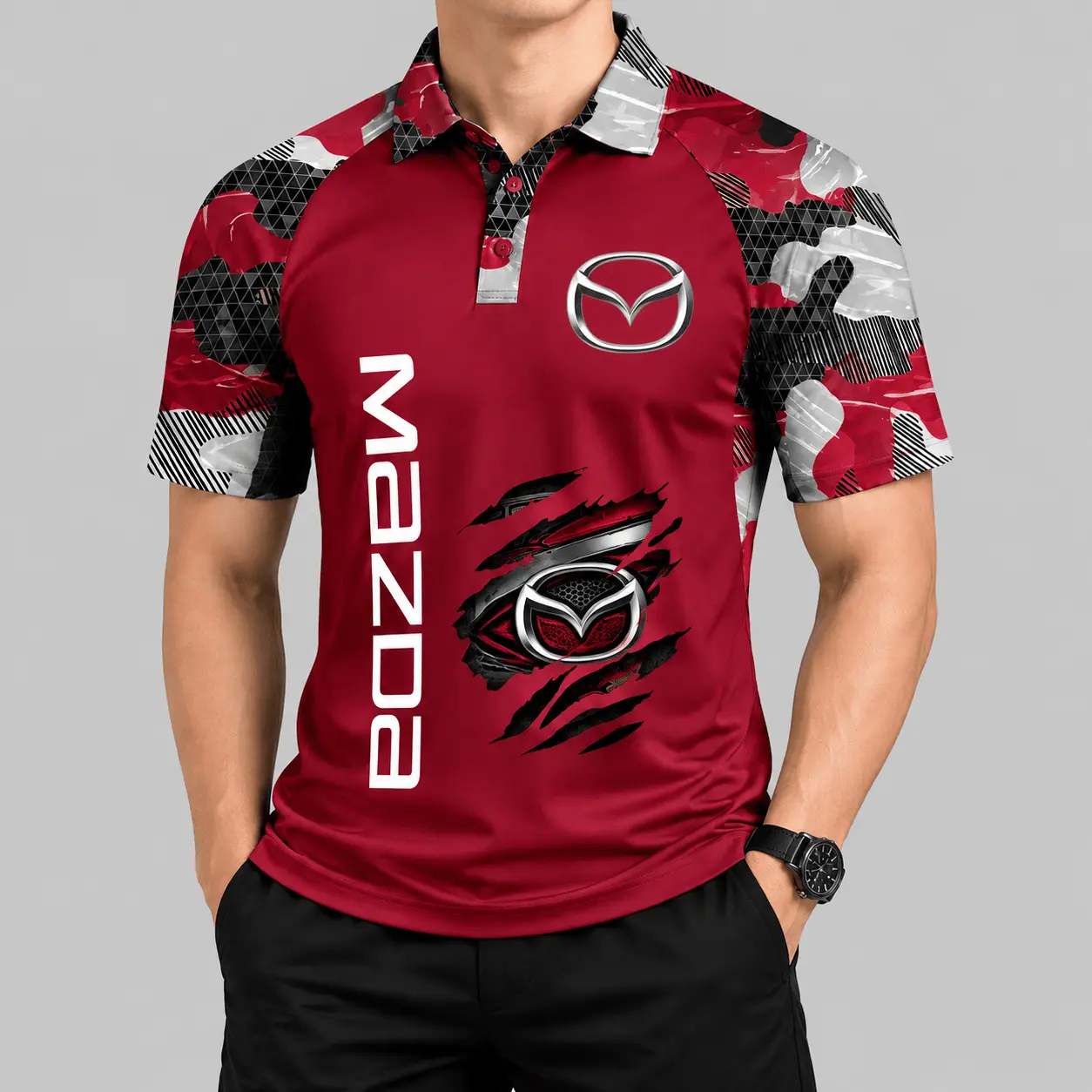 Mazda | Camouflage Raglan Claw Graphic Polo
