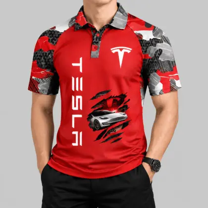 Tesla | Camouflage Raglan Claw Graphic Polo