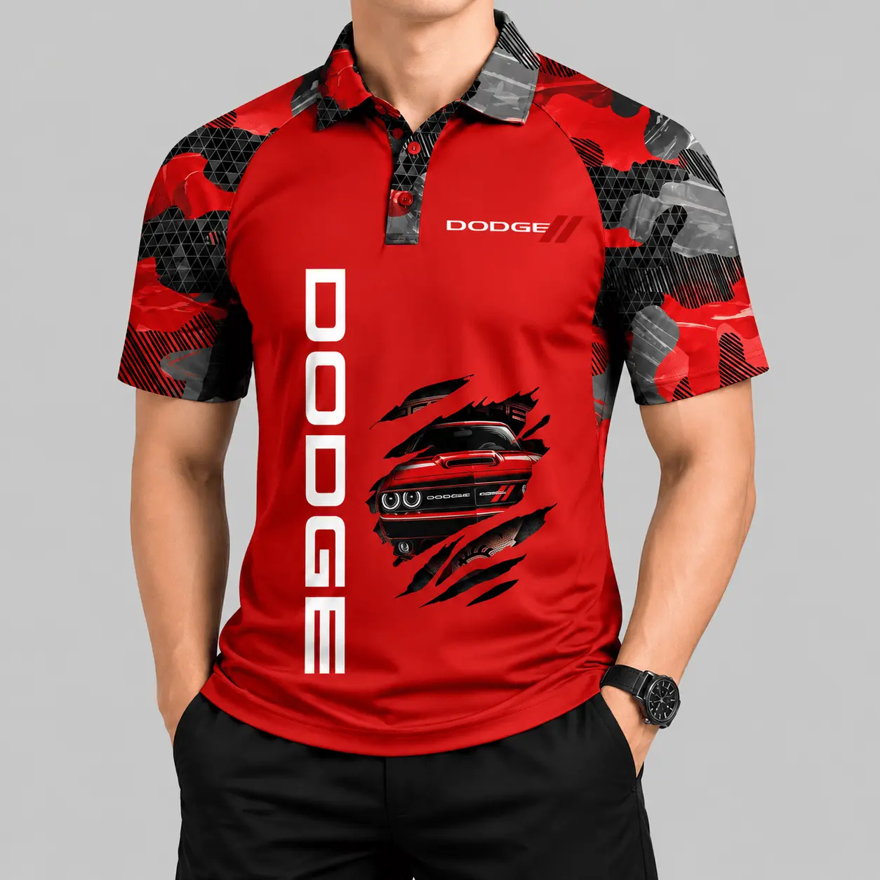 Dodge | Camouflage Raglan Claw Graphic Polo