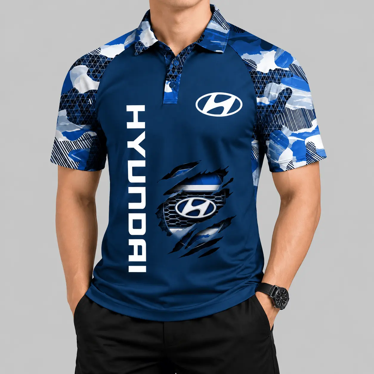 Hyundai | Camouflage Raglan Claw Graphic Polo