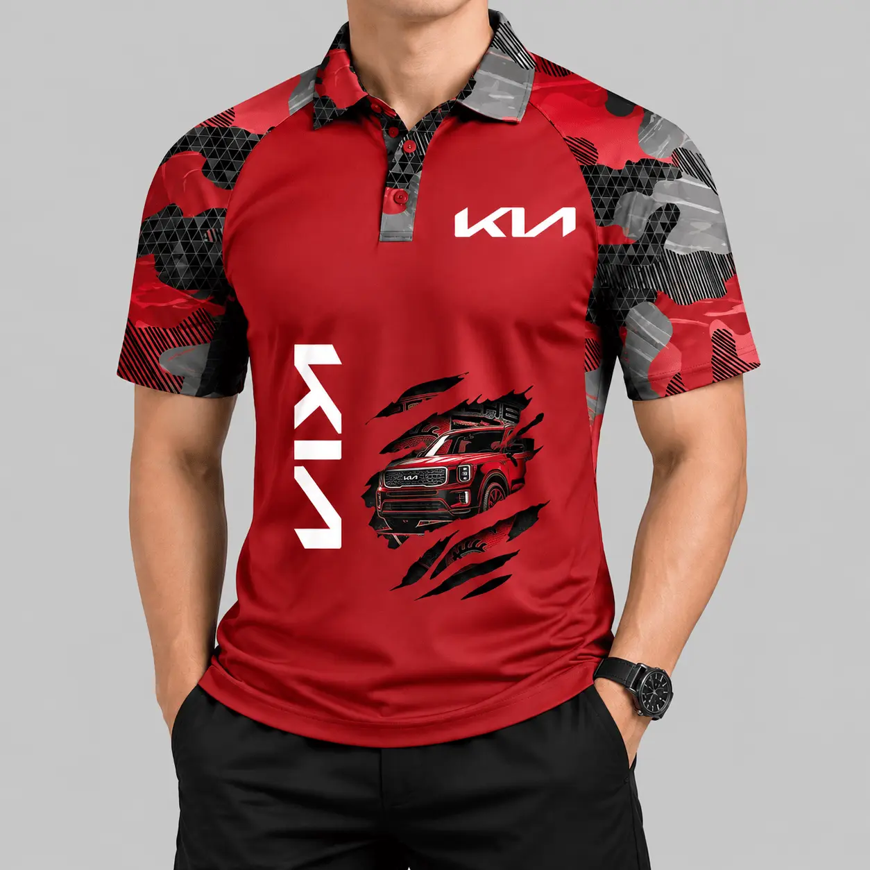 Kia | Camouflage Raglan Claw Graphic Polo