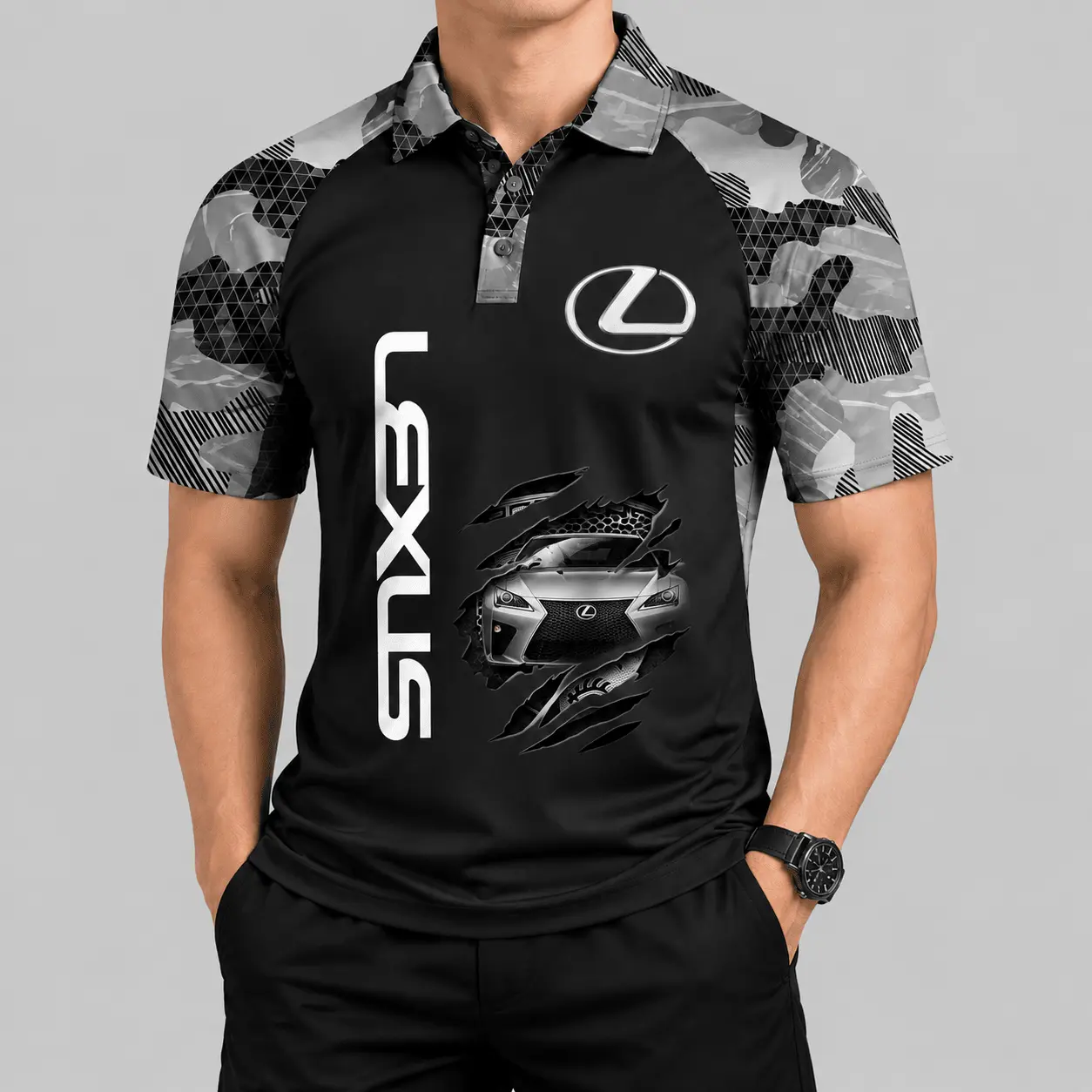 Lexus | Camouflage Raglan Claw Graphic Polo