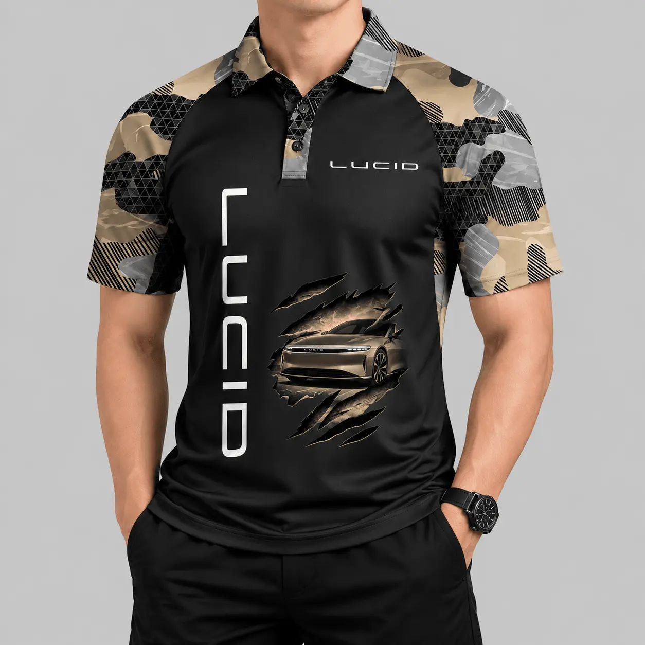 Lucid | Camouflage Raglan Claw Graphic Polo
