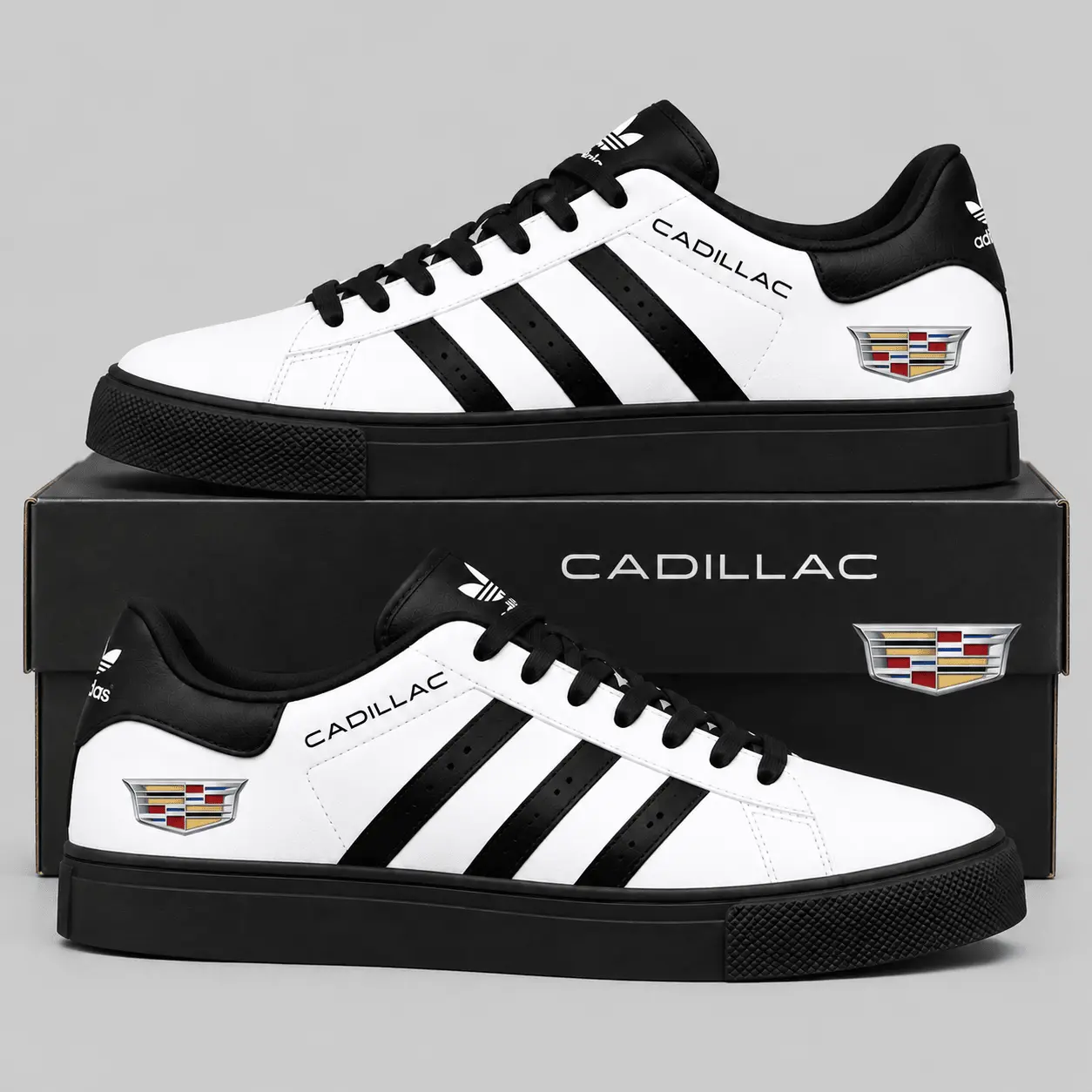Cadillac | Triple Stripe Crest Superstar Shoes