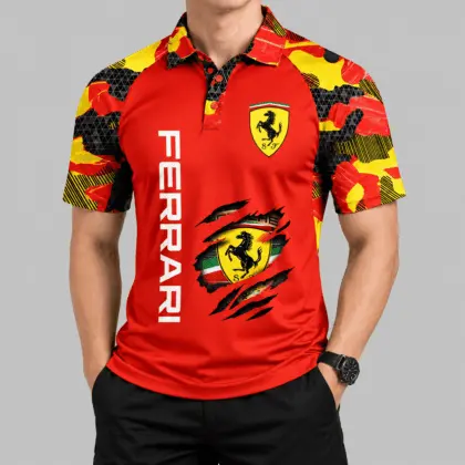Ferrari | Camouflage Raglan Claw Graphic Polo