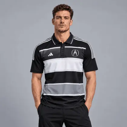 Acura | Heritage Broad Stripe Three Stripe Short Sleeve Athletic Polo Shirt