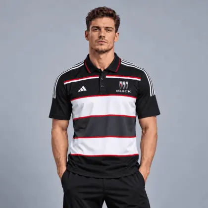 Buick | Heritage Broad Stripe Three Stripe Short Sleeve Athletic Polo Shirt