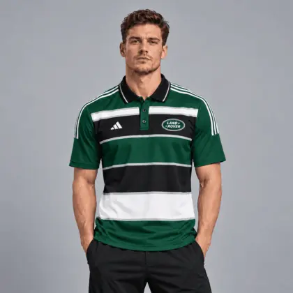 Land Rover | Heritage Broad Stripe Three Stripe Short Sleeve Athletic Polo Shirt
