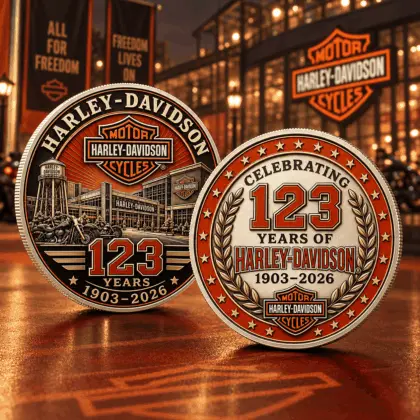 Harley-davidson | Luxury Commemorative Anniversary Double Sided Collectible Challenge Coin