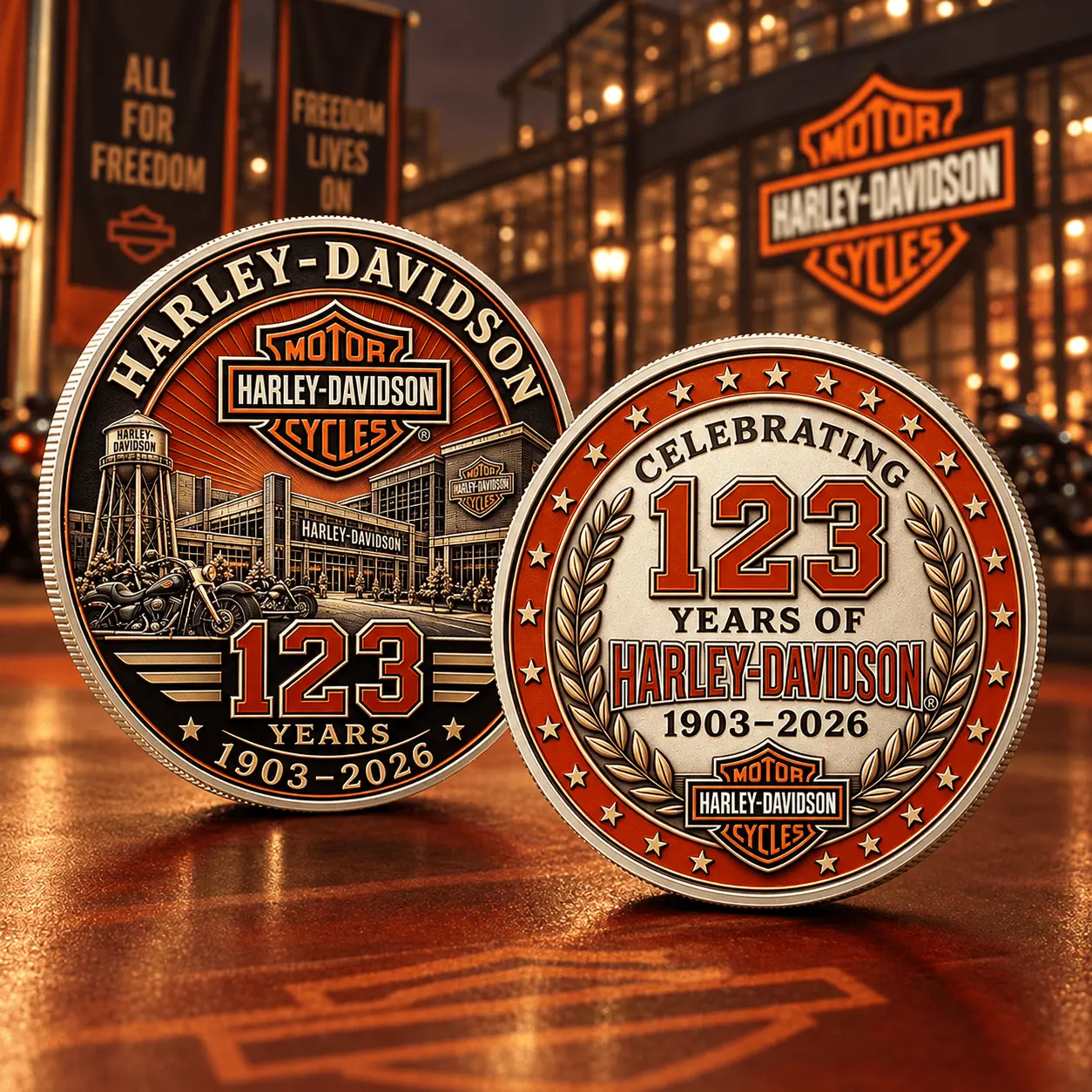 Harley-davidson | Luxury Commemorative Anniversary Double Sided Collectible Challenge Coin