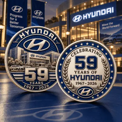 Hyundai | Luxury Commemorative Anniversary Double Sided Collectible Challenge Coin
