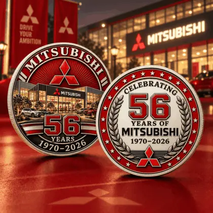 Mitsubishi | Luxury Commemorative Anniversary Double Sided Collectible Challenge Coin