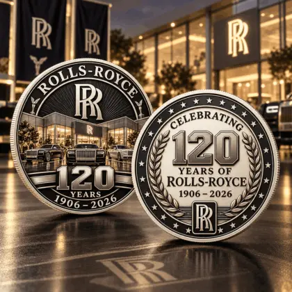 Rolls-royce | Luxury Commemorative Anniversary Double Sided Collectible Challenge Coin