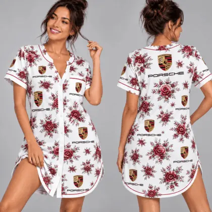 Porsche | Floral Button-Front Women Pajamas Dress