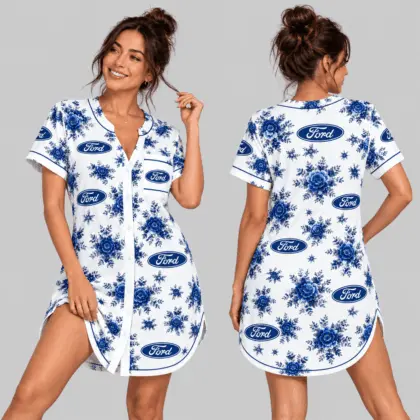 Ford | Floral Button-Front Women Pajamas Dress