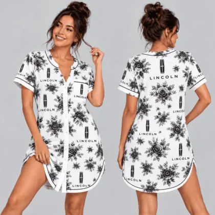 Lincoln | Floral Button-Front Women Pajamas Dress