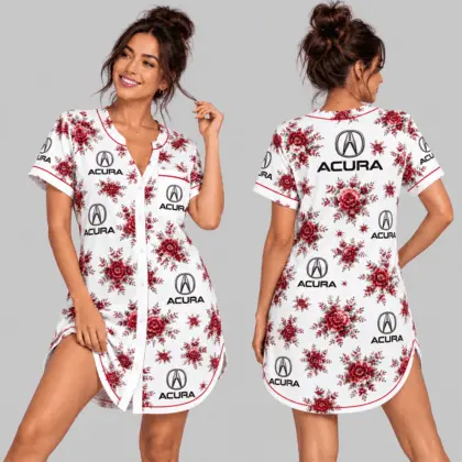 Acura | Floral Button-Front Women Pajamas Dress