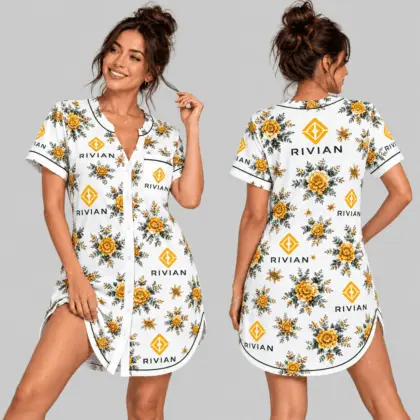 Rivian | Floral Button-Front Women Pajamas Dress