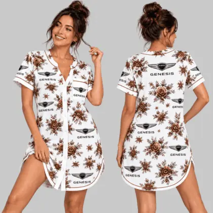 Genesis | Floral Button-Front Women Pajamas Dress