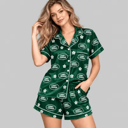 Land Rover | Crest And Floral Satin Pajamas Set