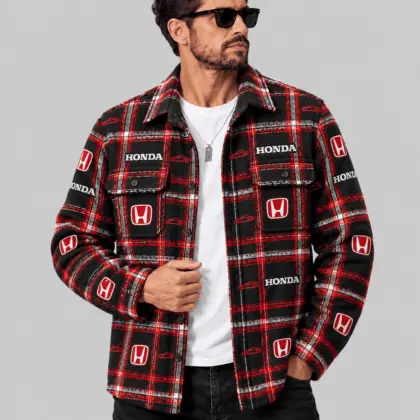 Honda | Automotive Motif Plaid Flannel Shirt