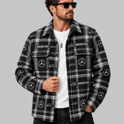 Mercedes-Benz | Automotive Motif Plaid Flannel Shirt