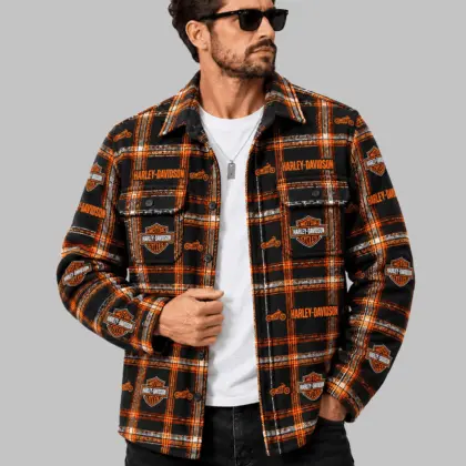 Harley-Davidson | Automotive Motif Plaid Flannel Shirt