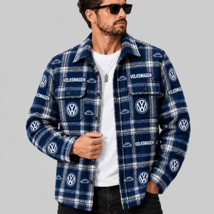 Volkswagen | Automotive Motif Plaid Flannel Shirt