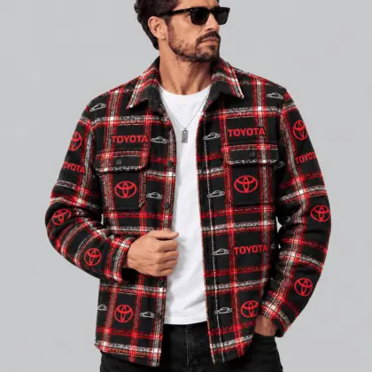 Toyota | Automotive Motif Plaid Flannel Shirt
