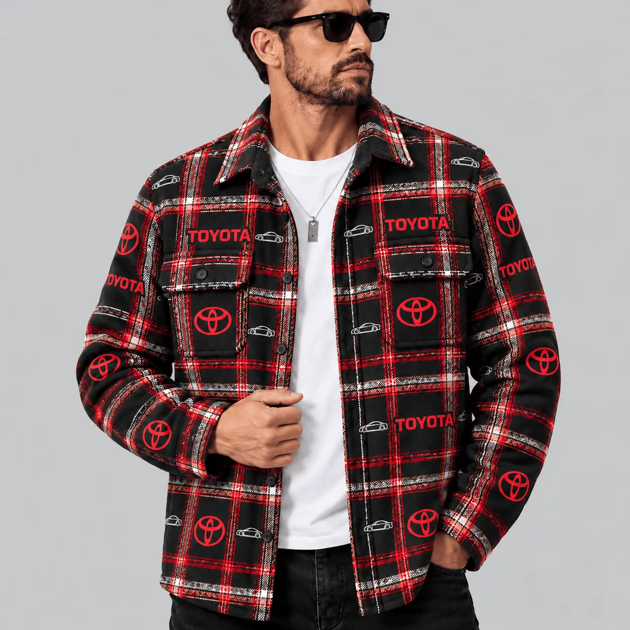 Toyota | Automotive Motif Plaid Flannel Shirt