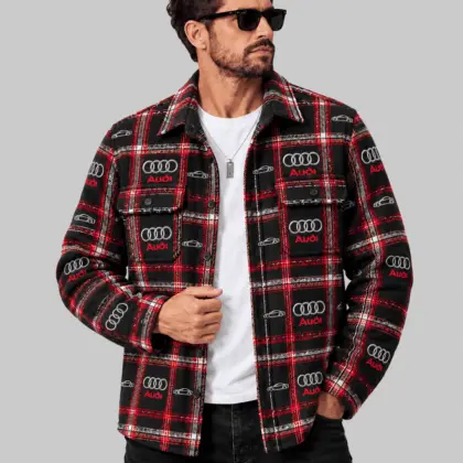 Audi | Automotive Motif Plaid Flannel Shirt