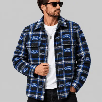 Ford | Automotive Motif Plaid Flannel Shirt