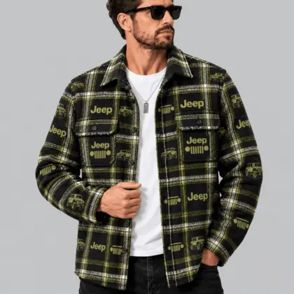 Jeep | Automotive Motif Plaid Flannel Shirt