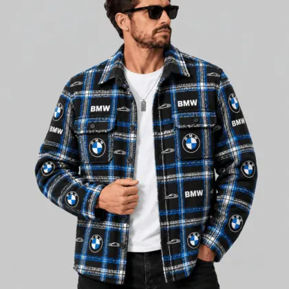 BMW | Automotive Motif Plaid Flannel Shirt