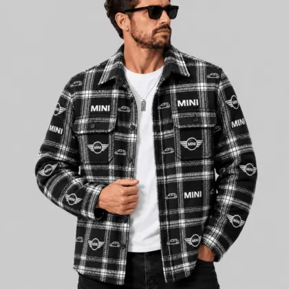 Mini | Automotive Motif Plaid Flannel Shirt