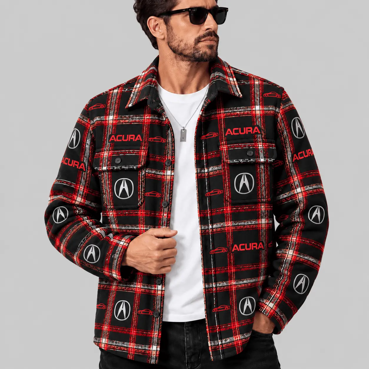 Acura | Automotive Motif Plaid Flannel Shirt