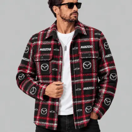 Mazda | Automotive Motif Plaid Flannel Shirt