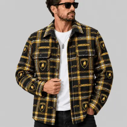 Lamborghini | Automotive Motif Plaid Flannel Shirt