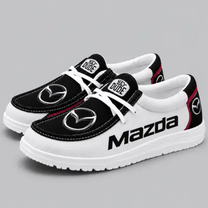 Mazda | Apron Toe Paneled Lace-Up Loafer Shoes