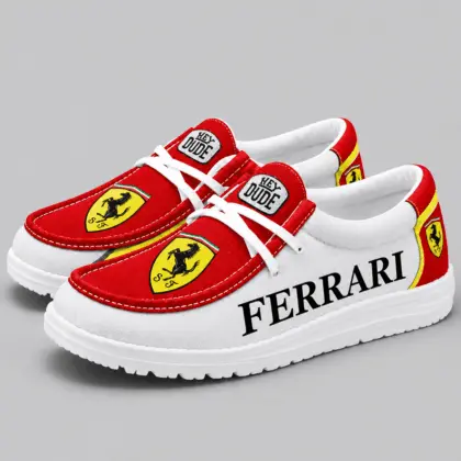 Ferrari | Apron Toe Paneled Lace-Up Loafer Shoes