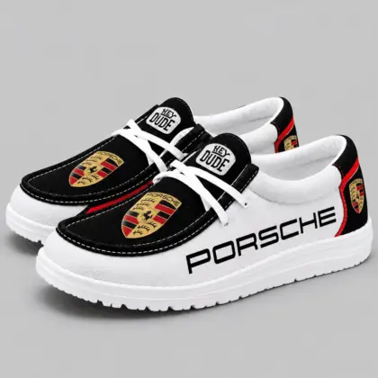 Porsche | Apron Toe Paneled Lace-Up Loafer Shoes