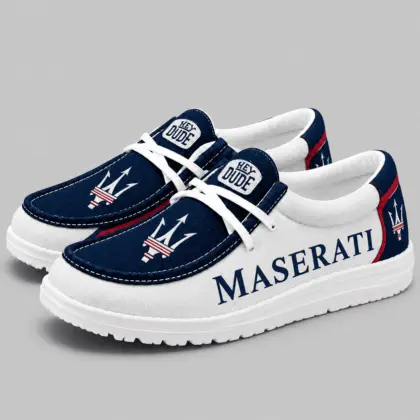 Maserati | Apron Toe Paneled Lace-Up Loafer Shoes