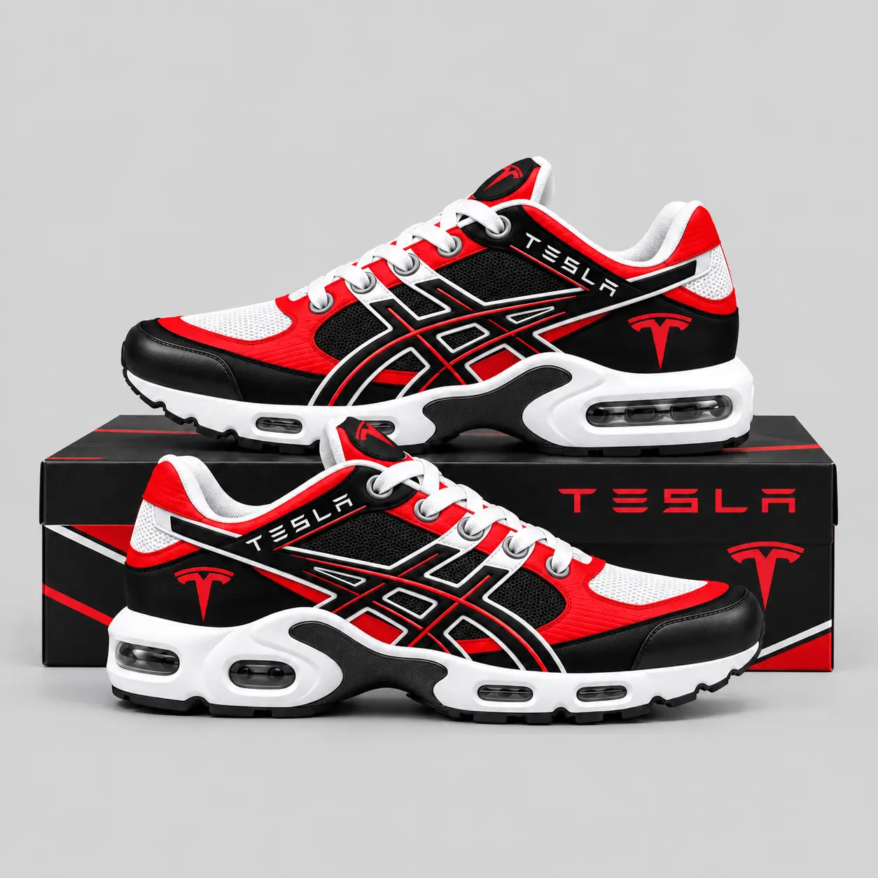 Tesla | Layered Racing Stripe Air Max Shoes