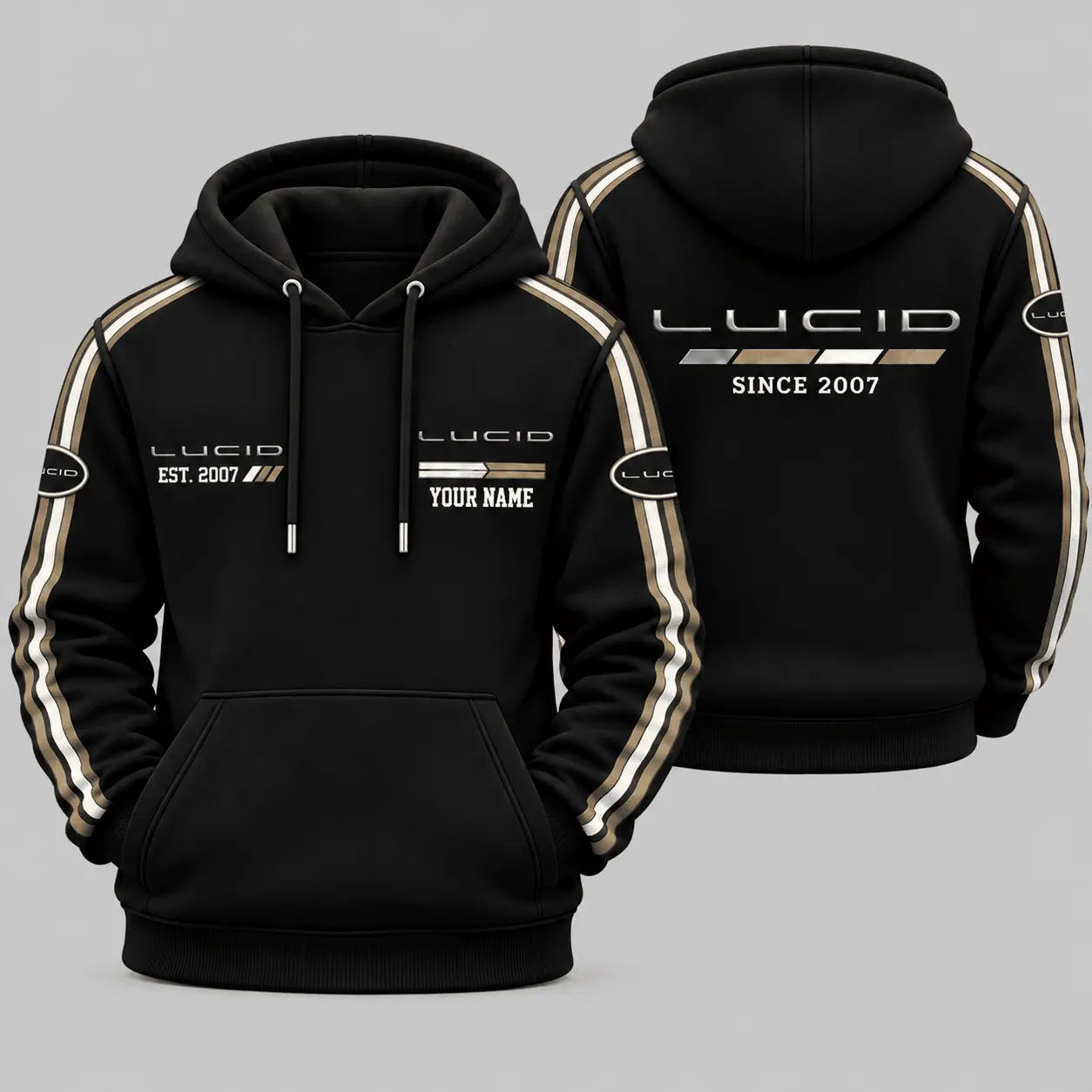 Lucid | Triple Racing Stripe Hoodie