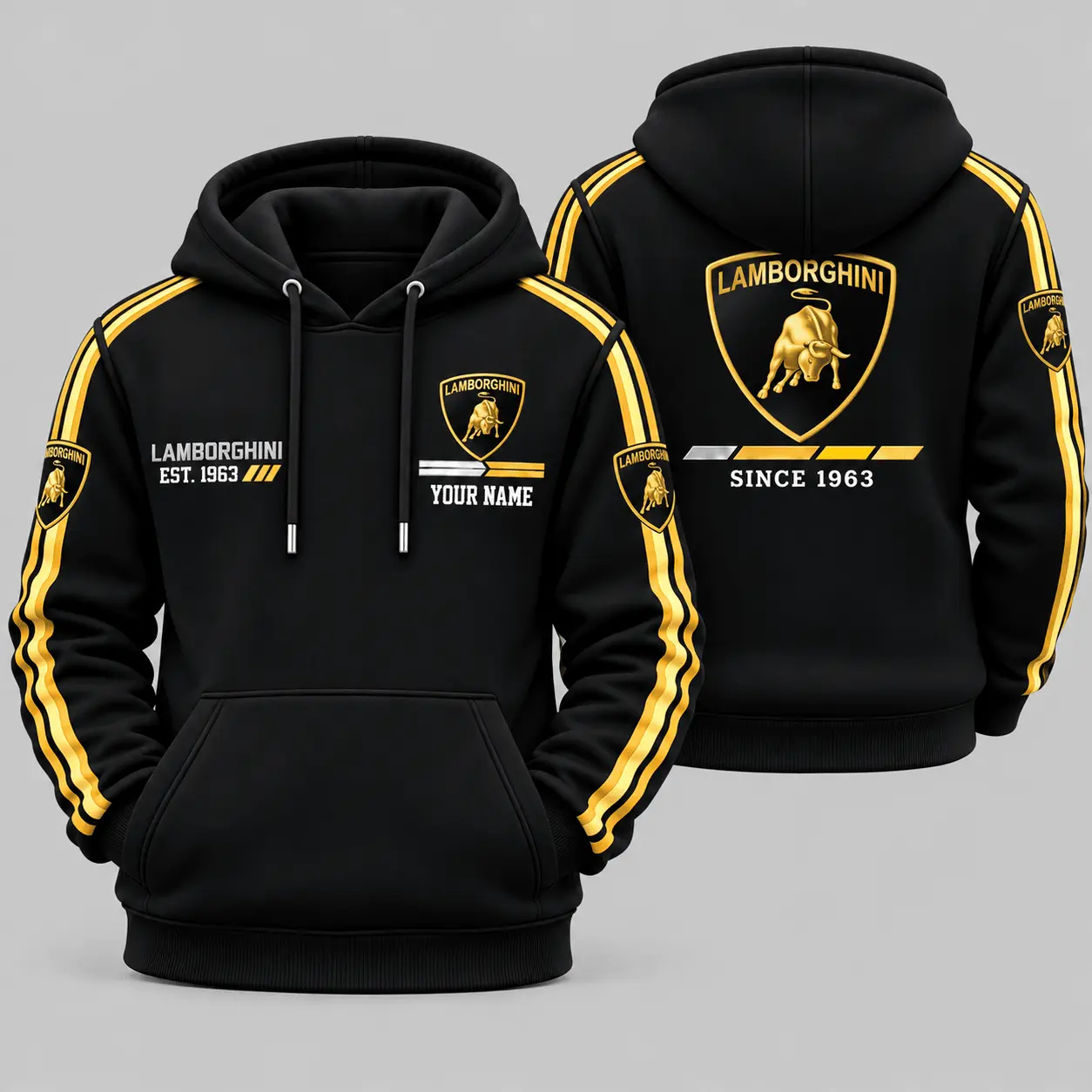 Lamborghini | Triple Racing Stripe Hoodie