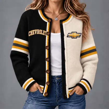 Chevrolet | Retro Two-Tone Button-Up Varsity Cardigan