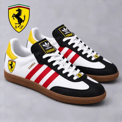 Ferrari | Samba-Inspired Retro Low-Top Sneakers